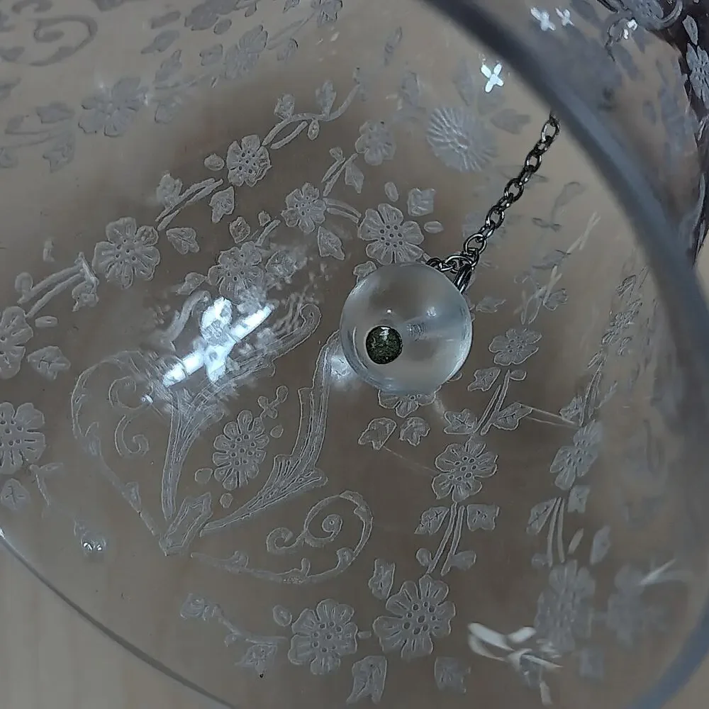 Vintage Navarre Crystal Bell by Fostoria Floral Embossed Clear 6